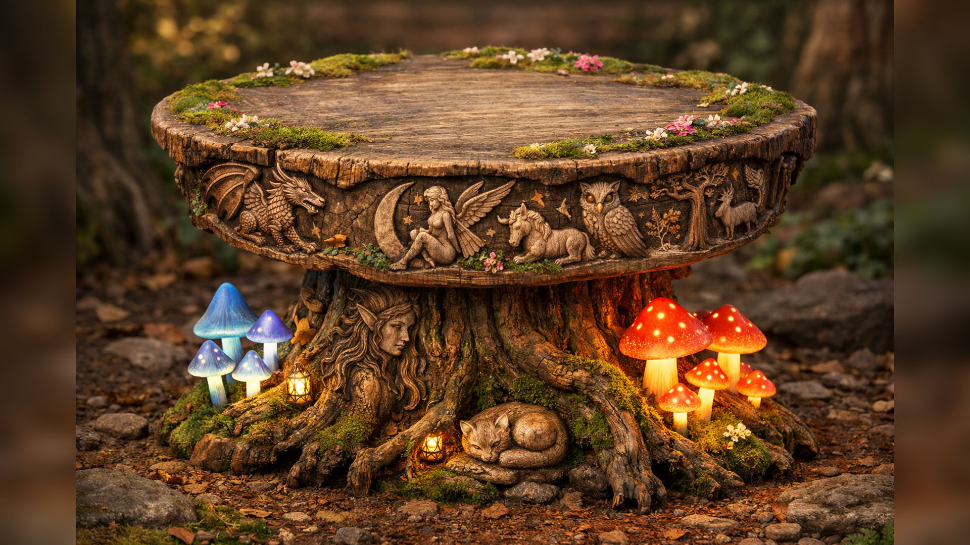 Whimsical Fantasy Tree Stump Table | Fab