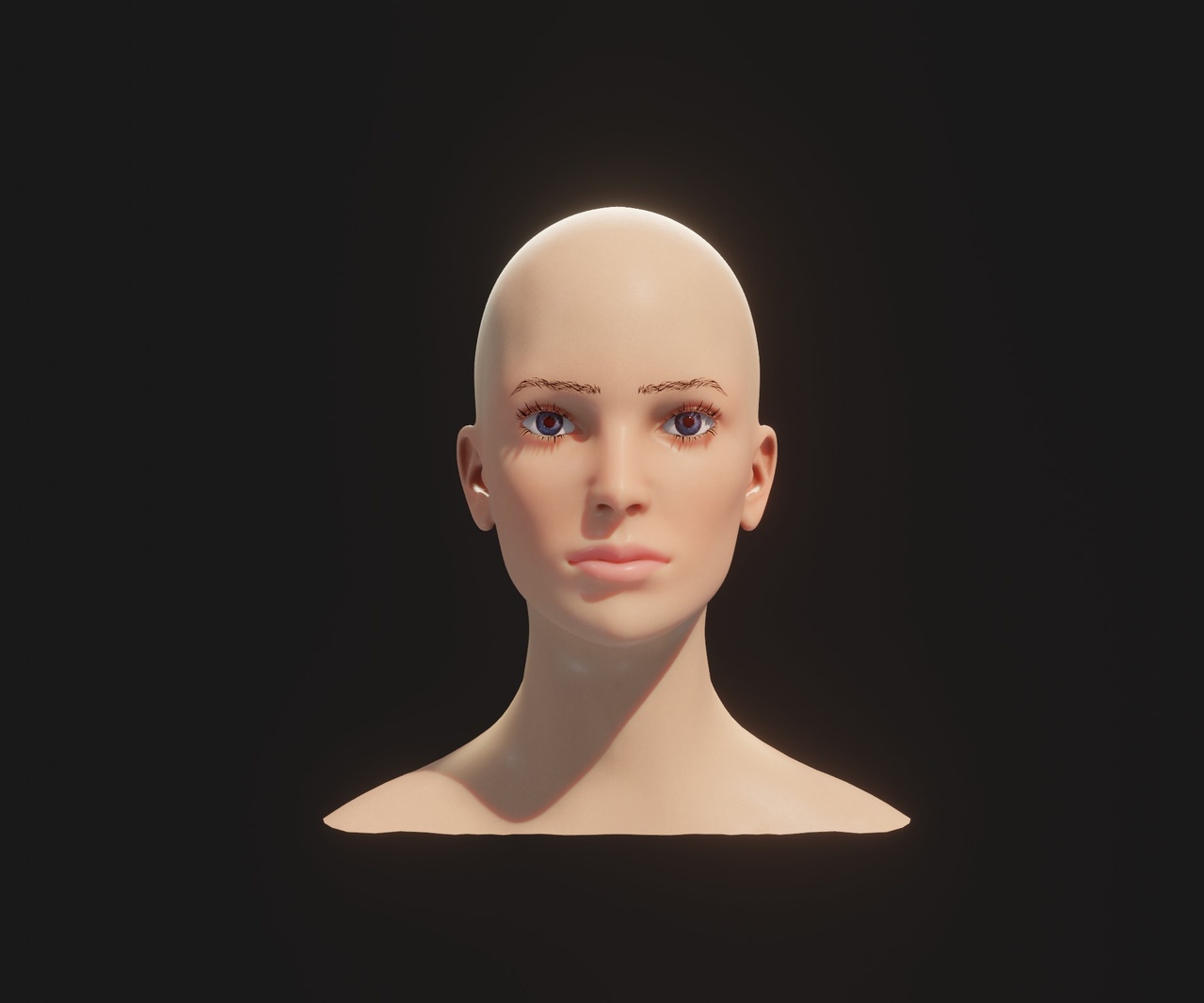 Media 1 for listing Realistic Female Head 3D Model Animated with Facial Expressions