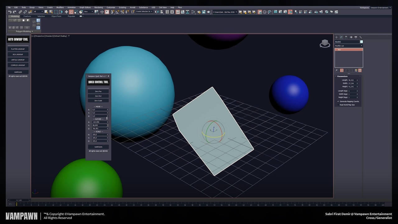 Media 1 for listing 3Ds Max Quick Control Tool v1.7 – Fast and Precise Object Control Utility for 3D