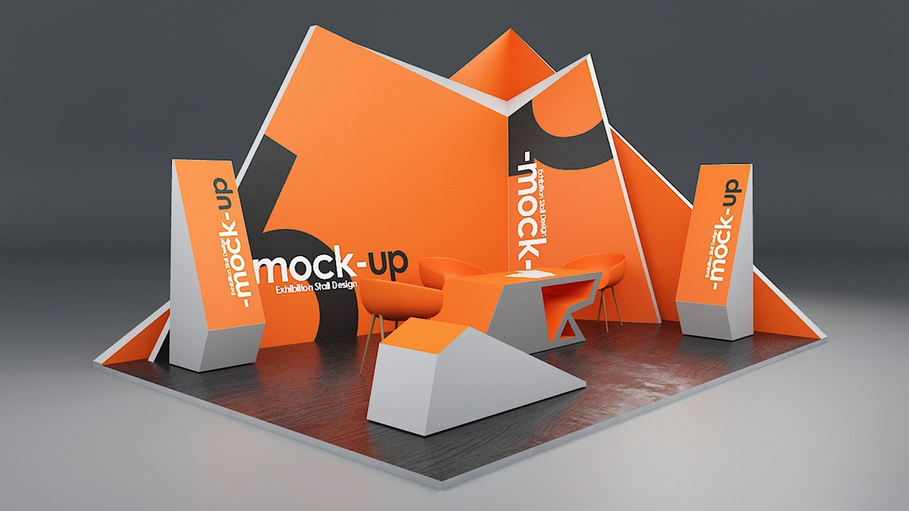 Media 1 for listing Modern Orange Exhibition Stand Trade Show Booth