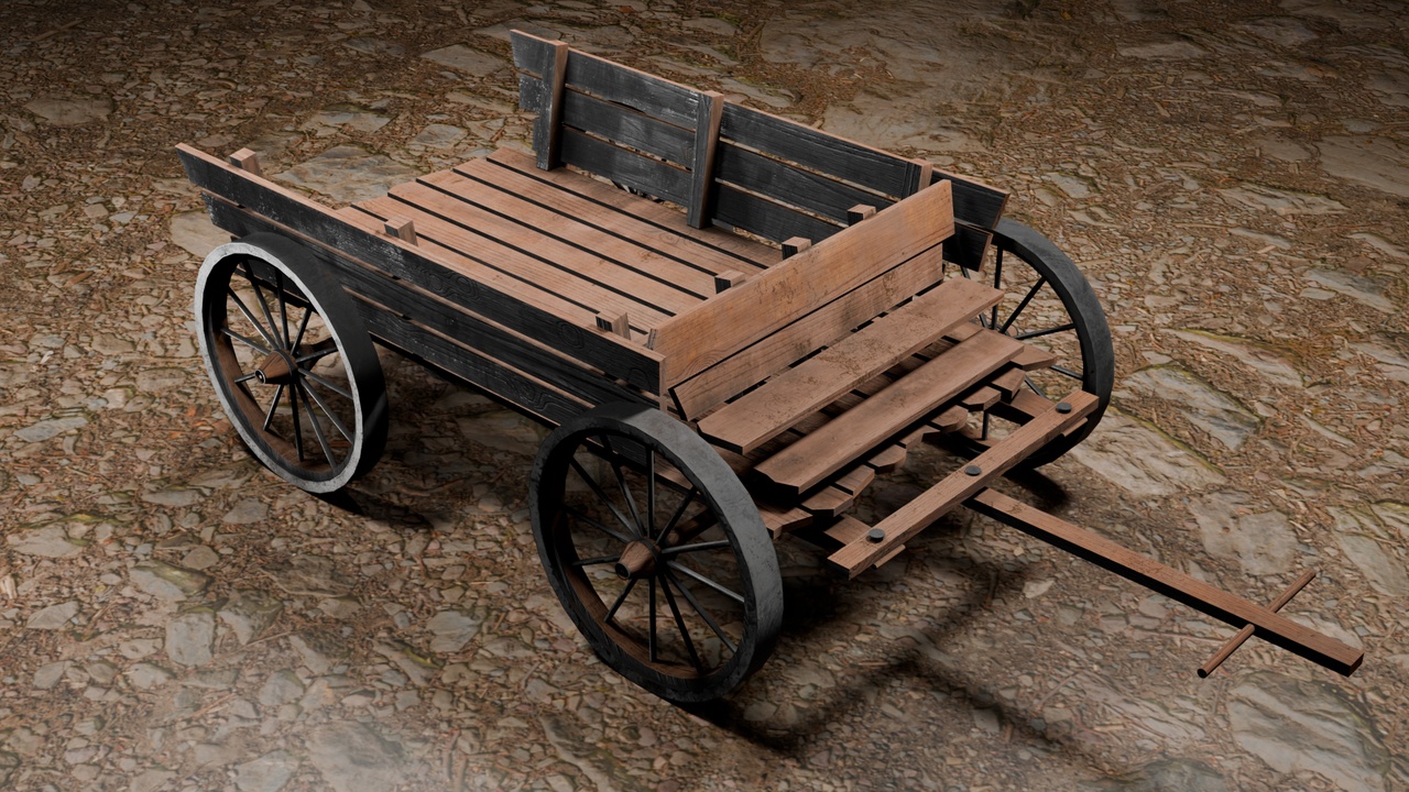 Media 1 for listing Medieval Wooden Cart - Game Ready PBR