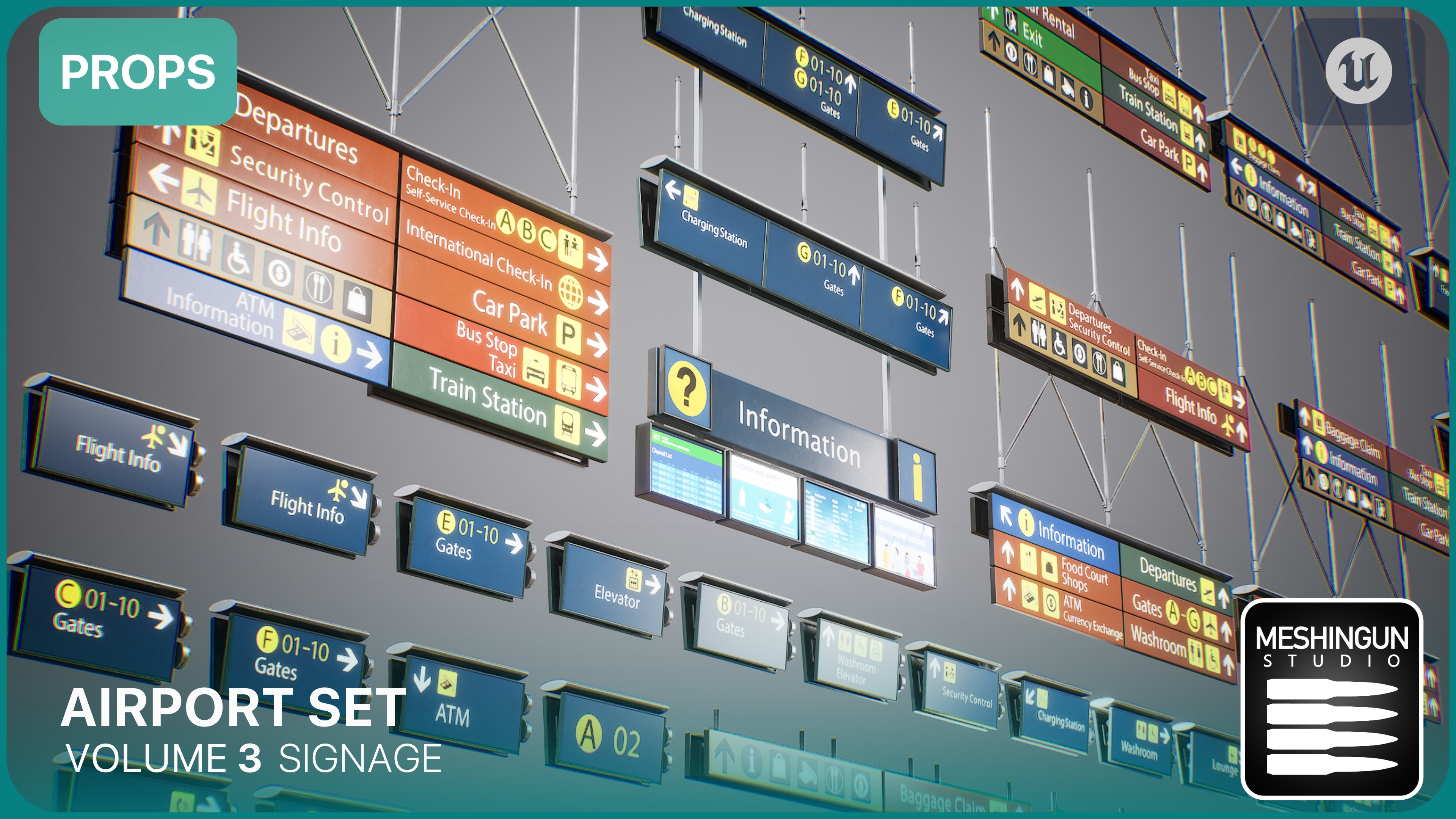 Airport Set Vol3-Signage | Fab