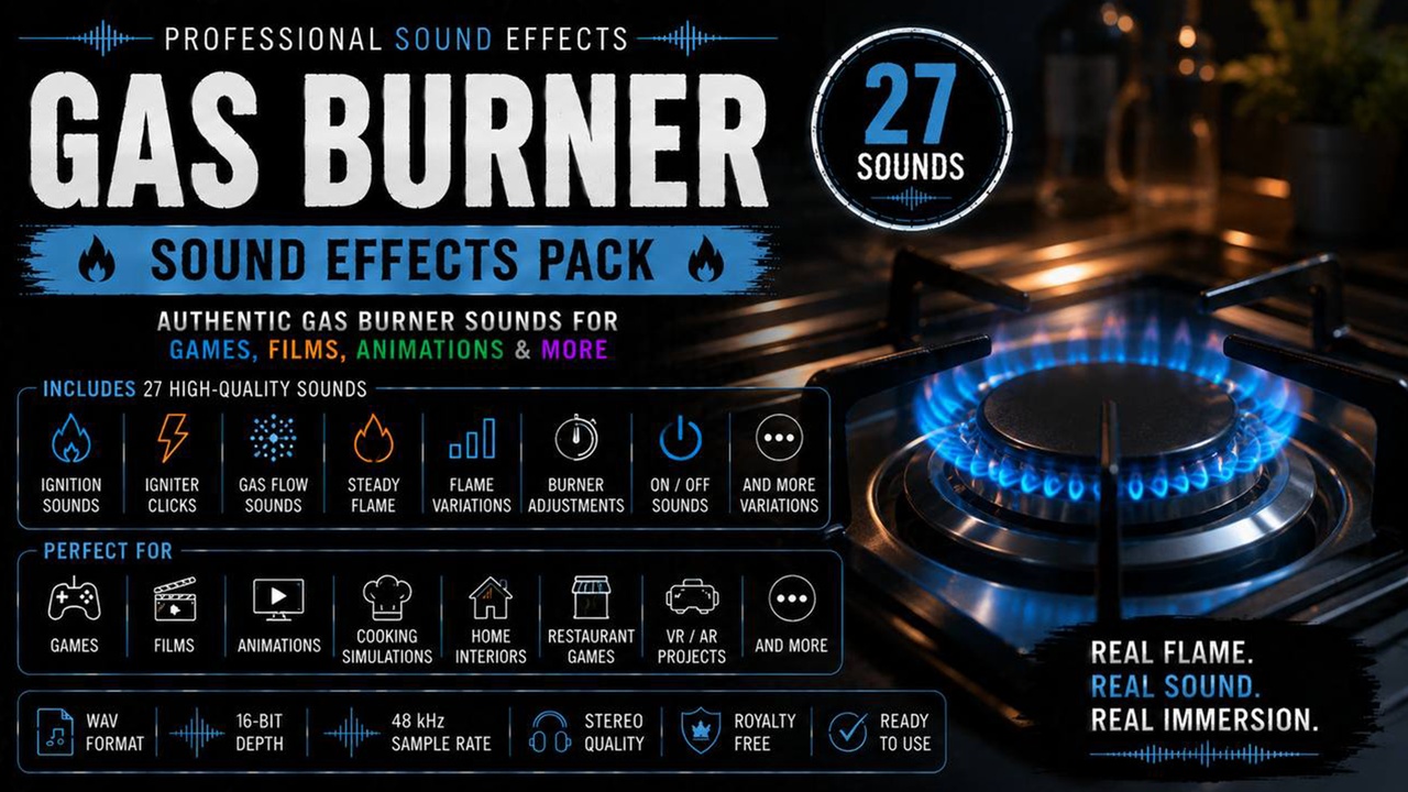 Media 1 for listing Gas Burner Sound Effects Pack