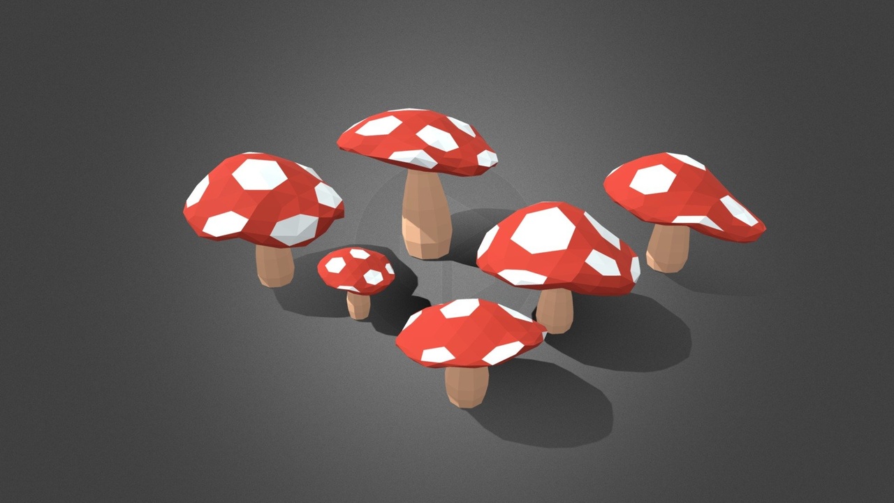 Media 1 for listing Low Poly Fly Agaric