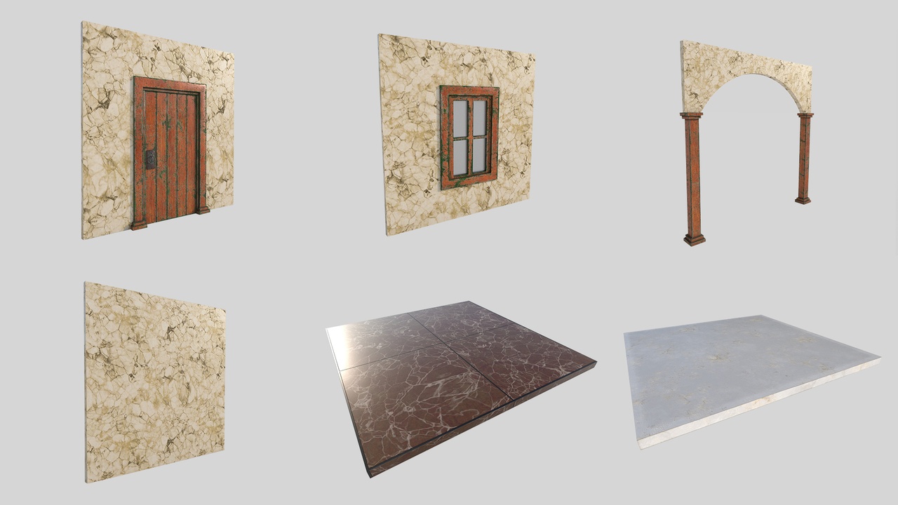 Media 1 for listing Modular 3D kit construction Historical interior Antique model pieces assembly