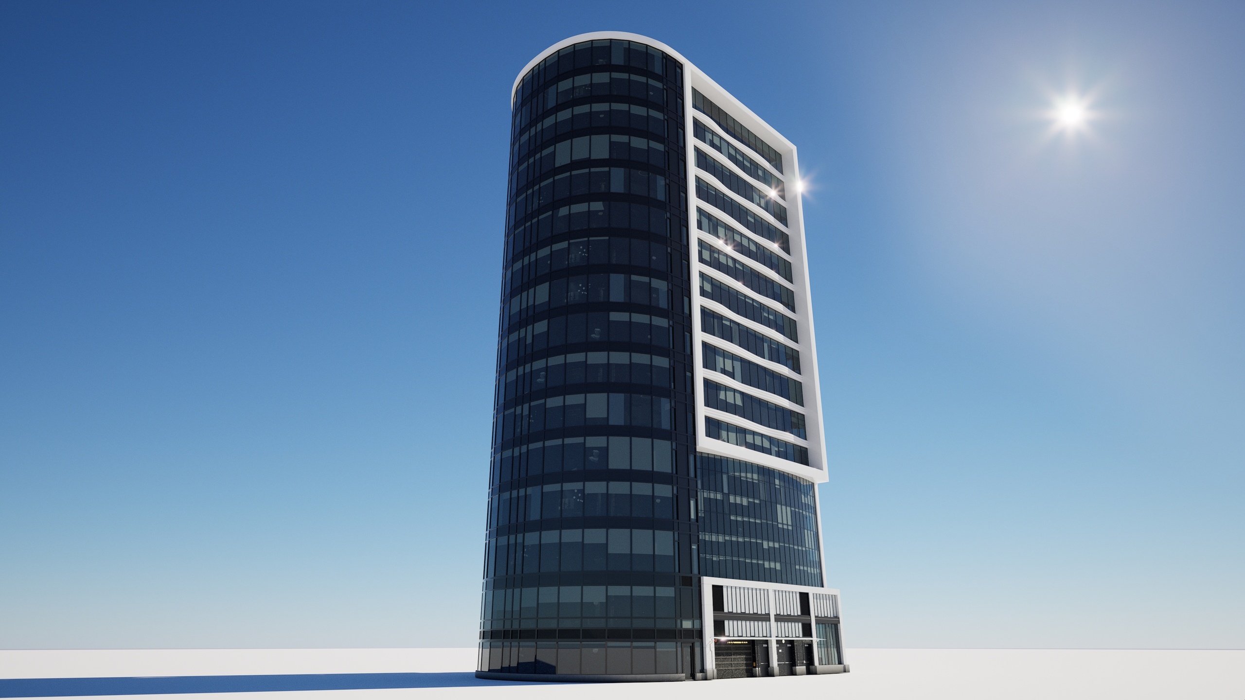 Media 1 for listing Glasstower Skyscraper (with interior)