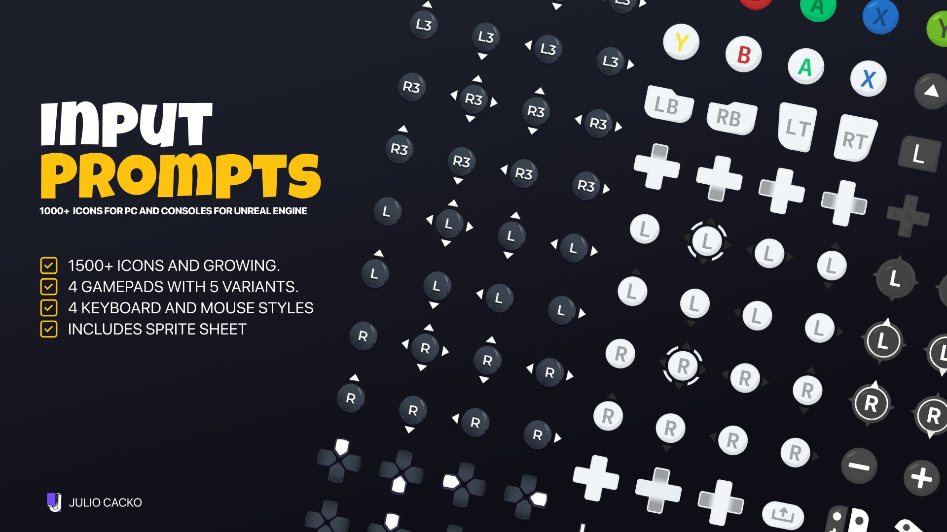Input Prompts Pack - 1500+ Icons for PC and Consoles for Unreal Engine ...