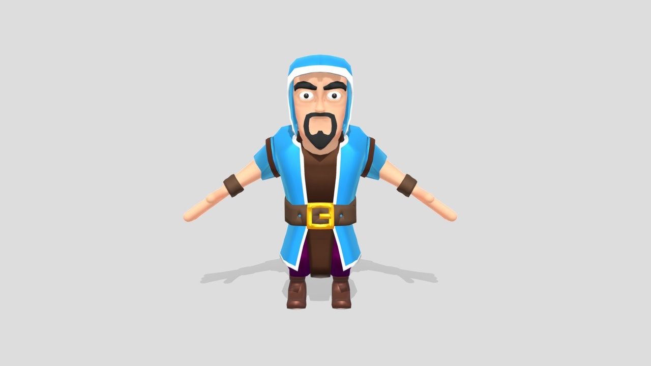 Media 1 for listing Clash of clans-Wizard (COC) Game ready (Rigged)