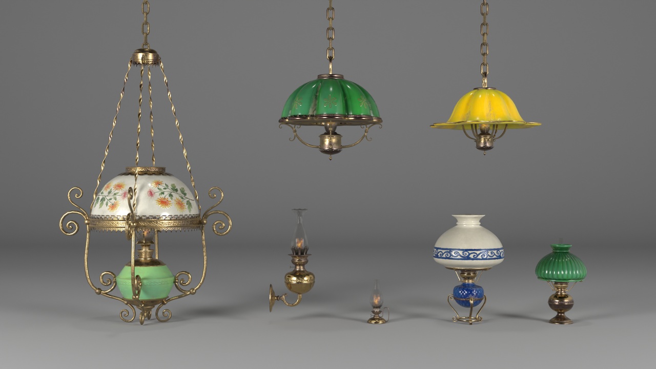 商品 19th Century/Victorian Kerosene / Oil Lamp Collection 的媒体 1