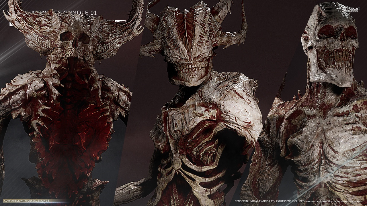Media 1 for listing Skull Monster Mega Bundle 01 - Game Assets + Extra | STIGMA STUDIOS