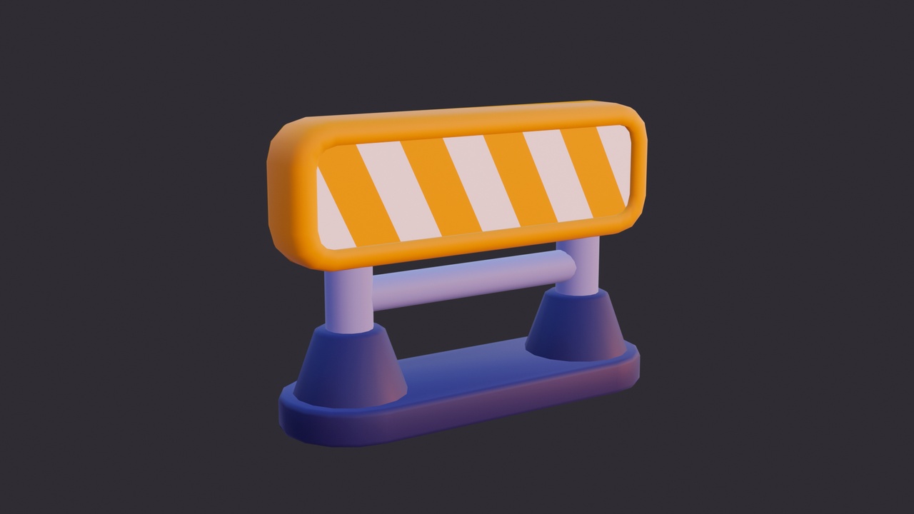 Media 1 for listing Low Poly Traffic Barrier