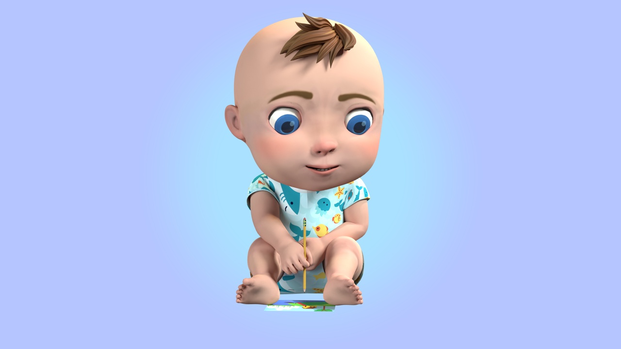 Media 1 for listing Cartoon Baby Rigged 3D model