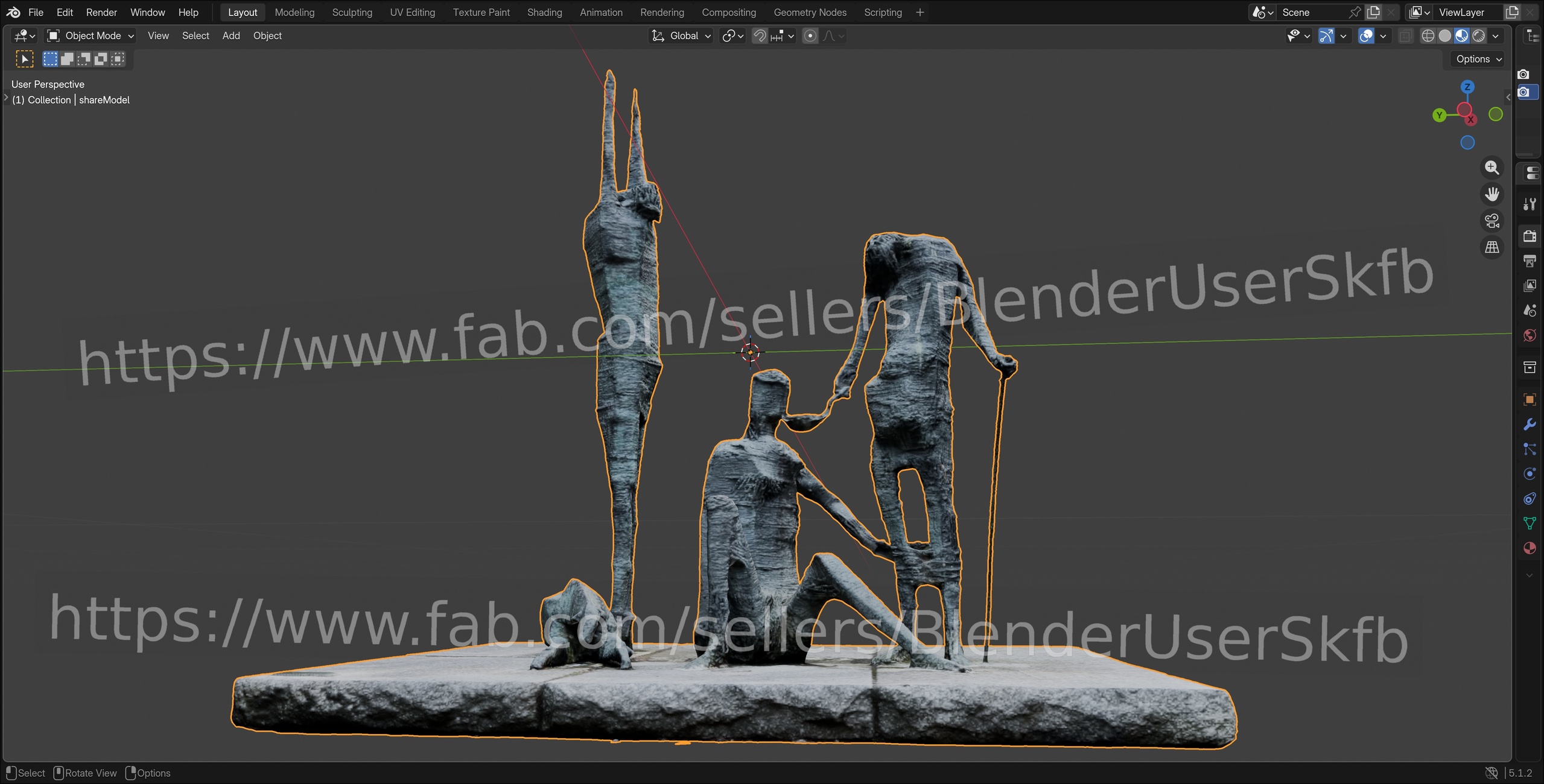 Media 1 for listing Abstract Sculpture Representing Famine