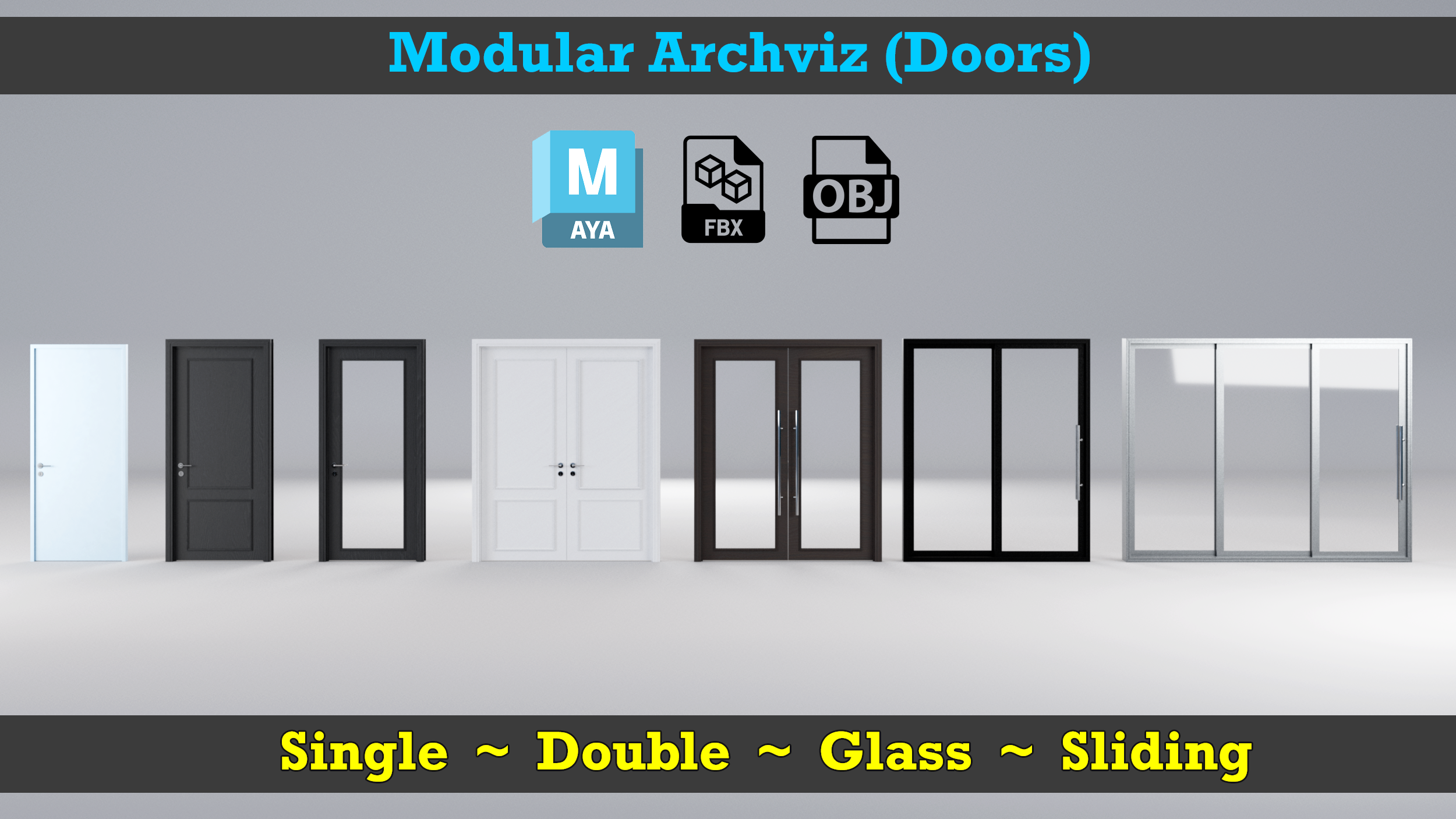 Doors - Modular Archviz Doors Pack | Fab