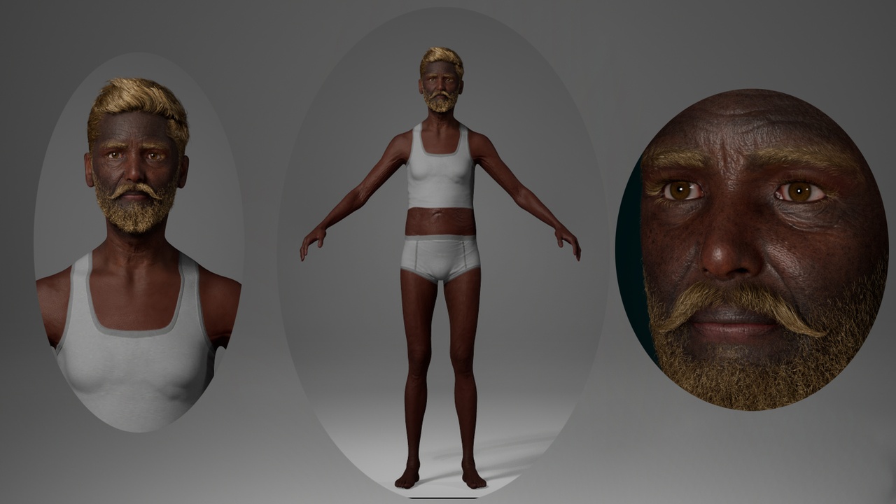 Media 1 for listing Editable MetaHuman elderly male character - John.With hair, no clothing included