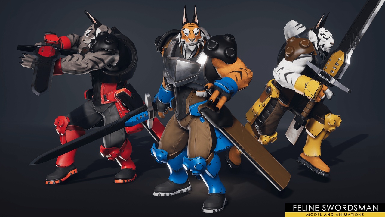 Media 1 for listing Feline Swordsman Character