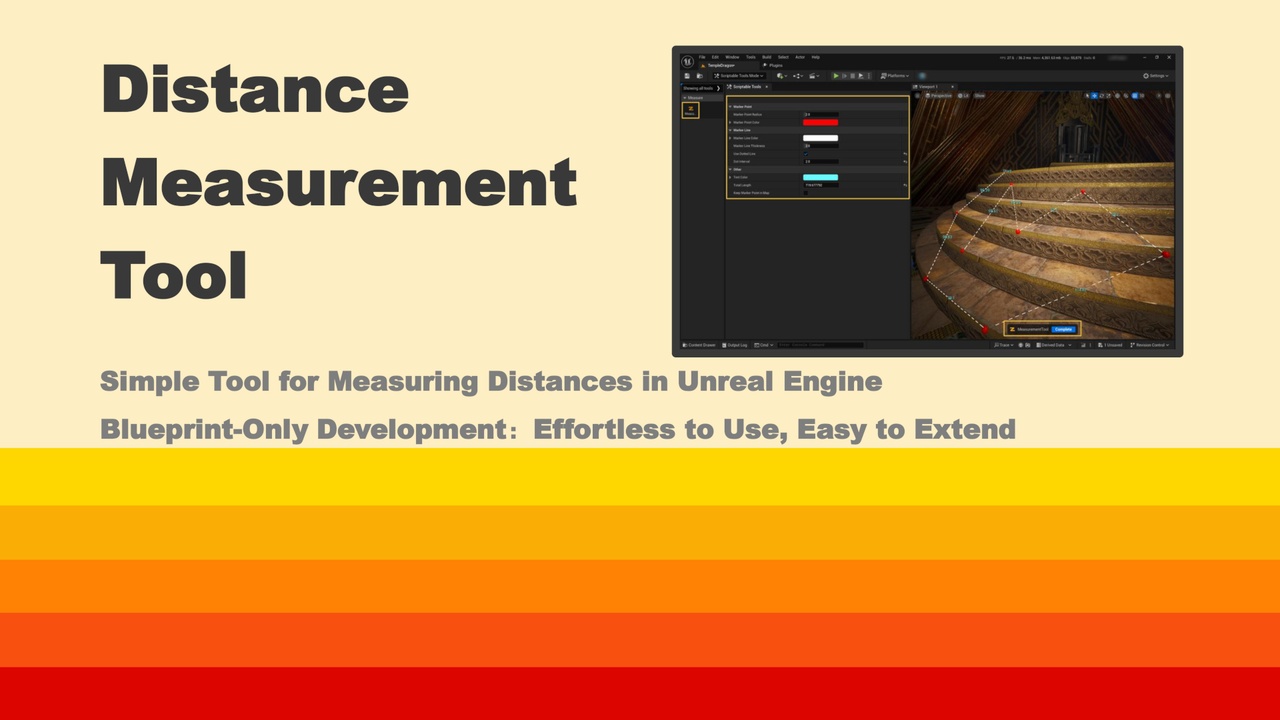 Media 1 for listing Distance Measurement Tool - Simple Tool for Measuring Distances in Unreal Engine