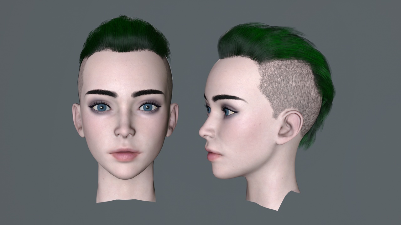商品 Female Head and Hair 03 的媒体 1