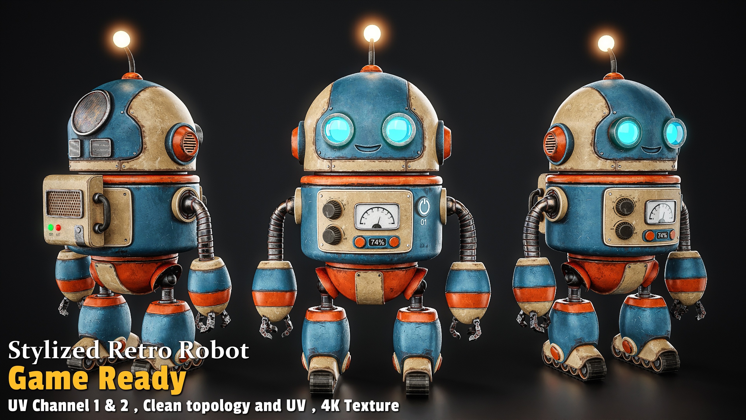 Media 1 for listing 3D Game-Ready Retro Robot Character