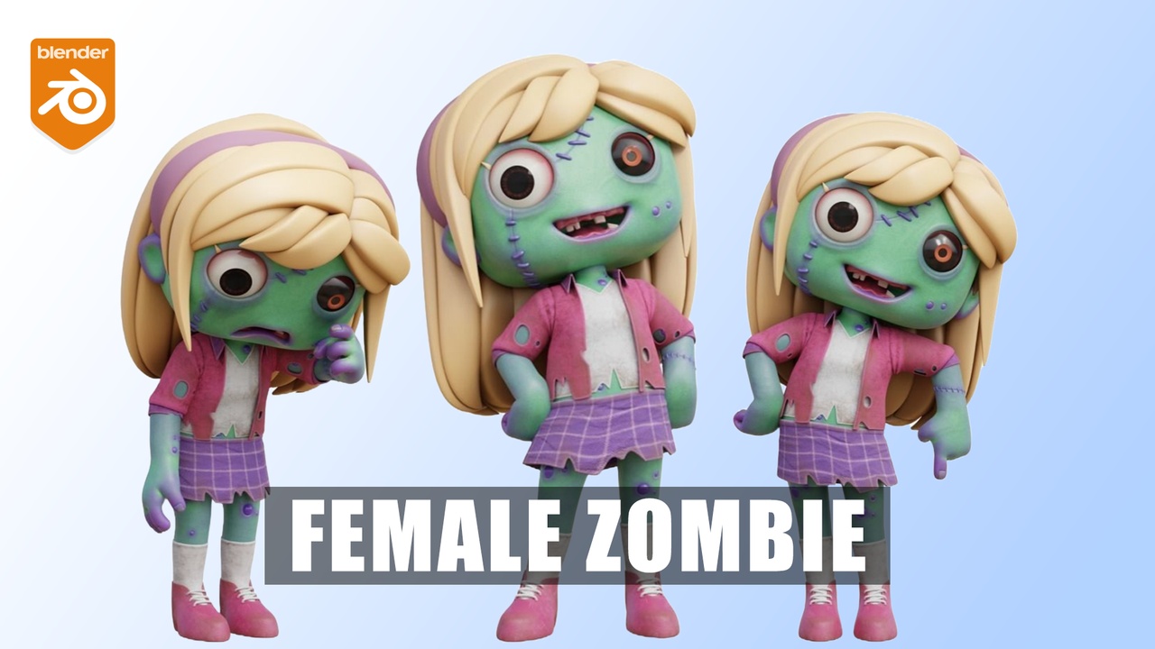 Media 1 for listing Cartoon Female Zombie