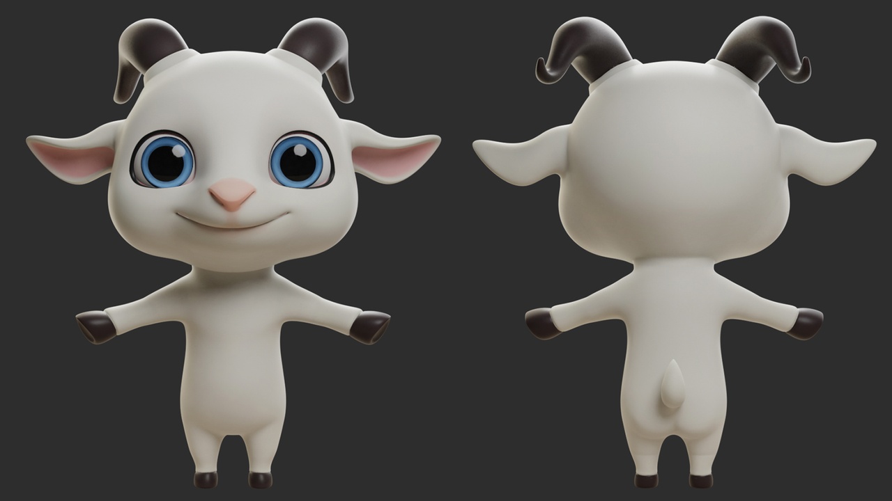 Media 1 for listing Goat Toony - Topology + UV Map