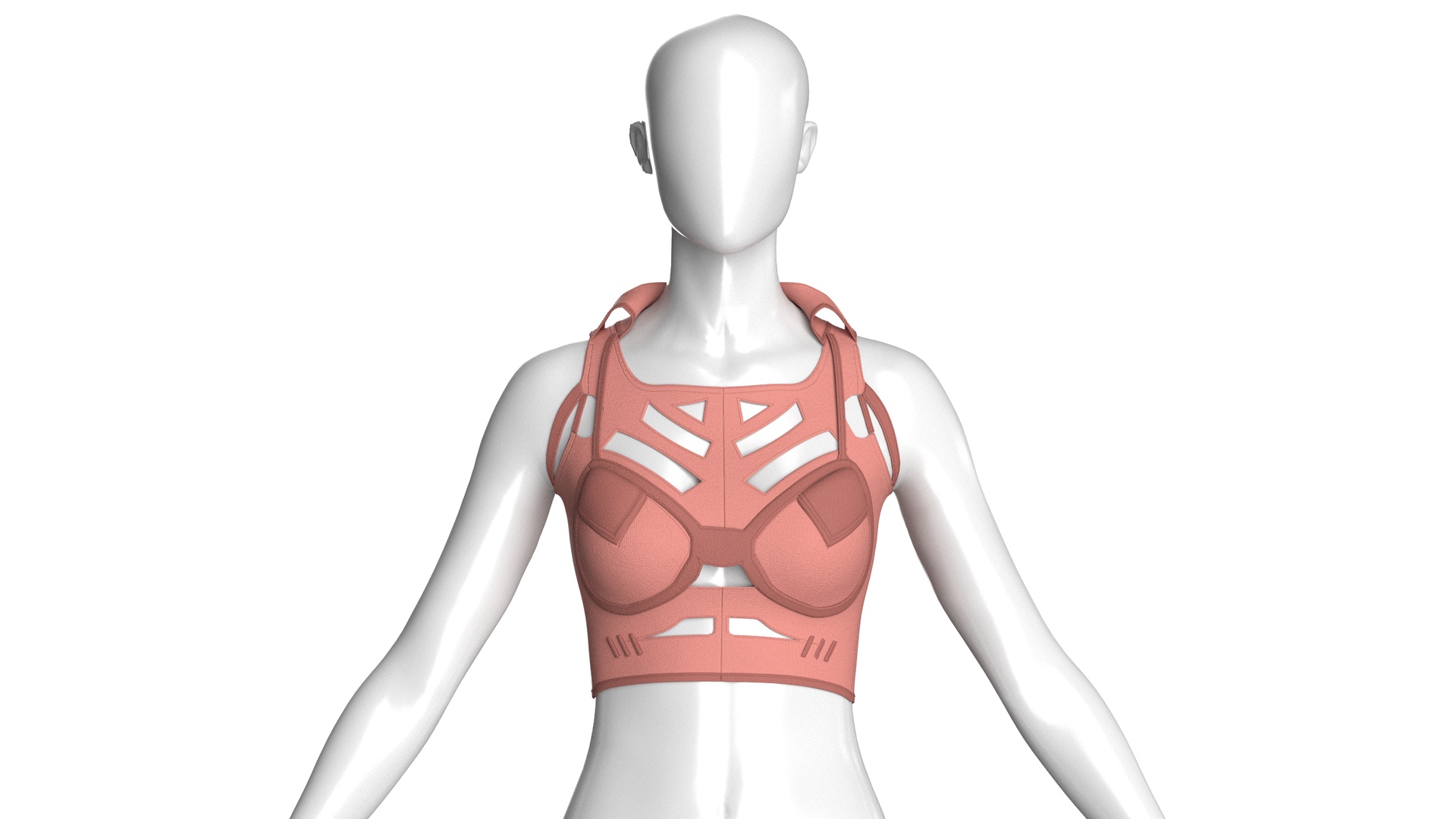 Media 1 for listing Girls Crop Top With Caged Hem | High Poly