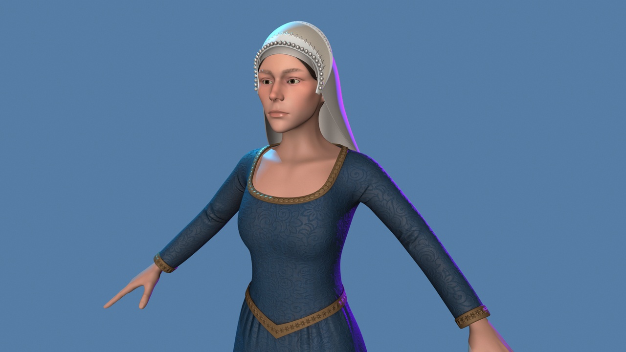 Media 1 for listing Medieval Woman Character – Realistic & Rigged