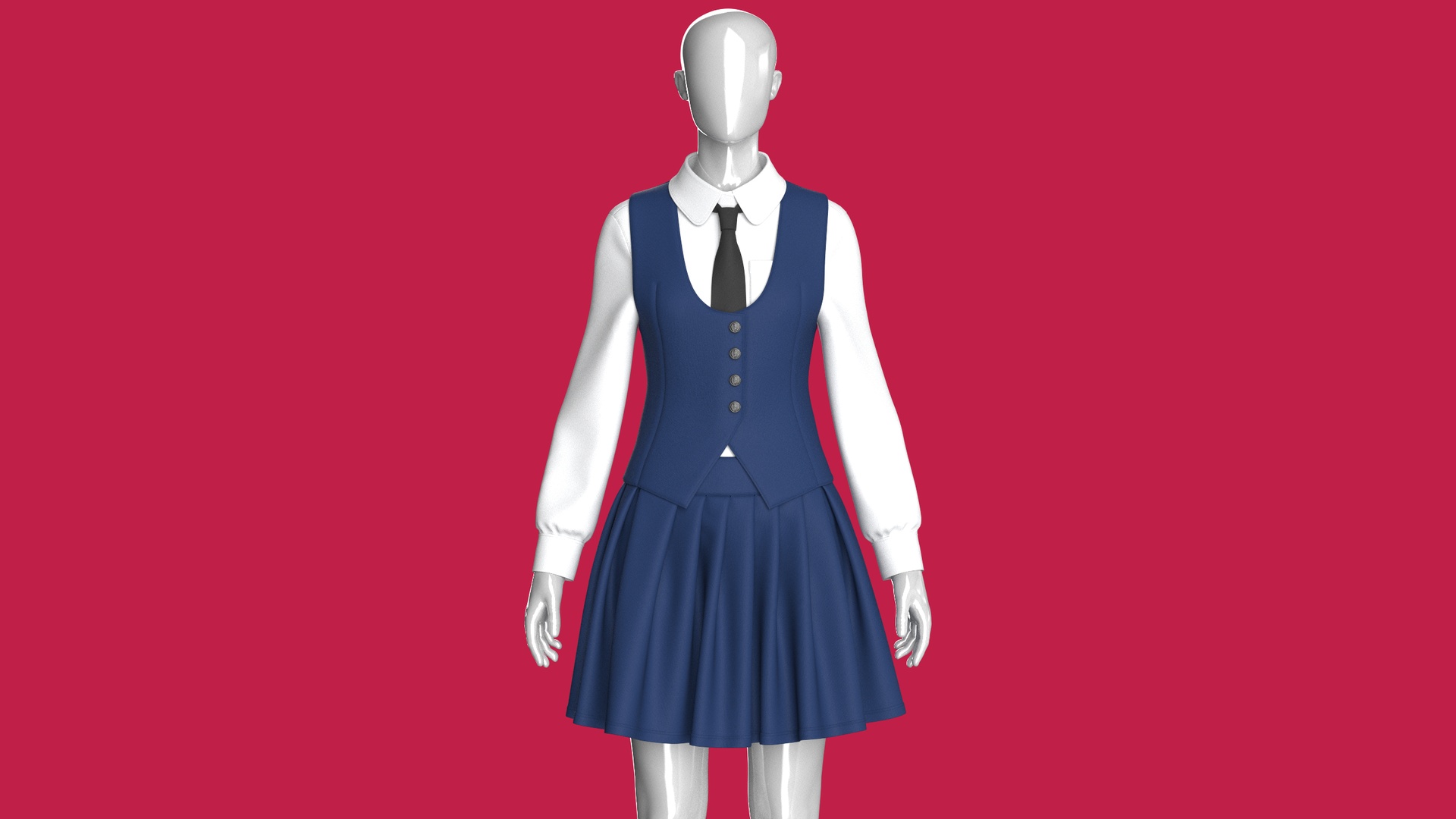 Media 1 for listing Girls Corporate Shirt And Skirt - Outfit | High Poly