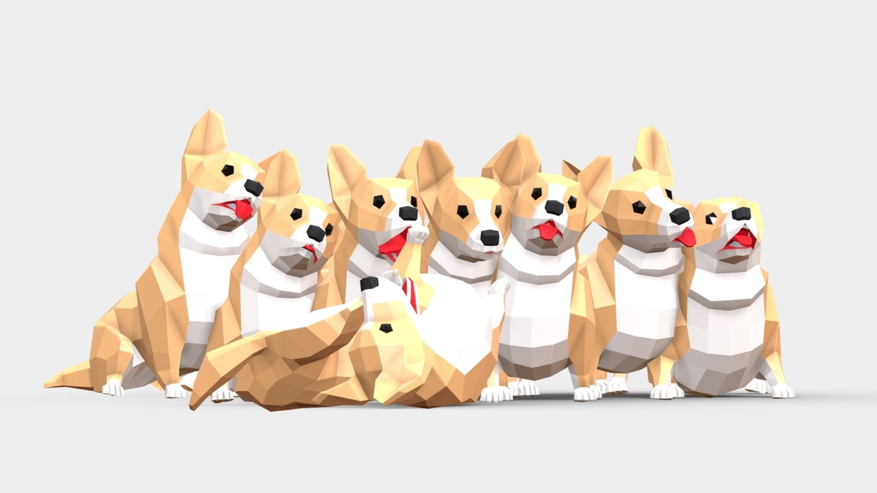 Media 1 for listing Low Poly Corgi Dog