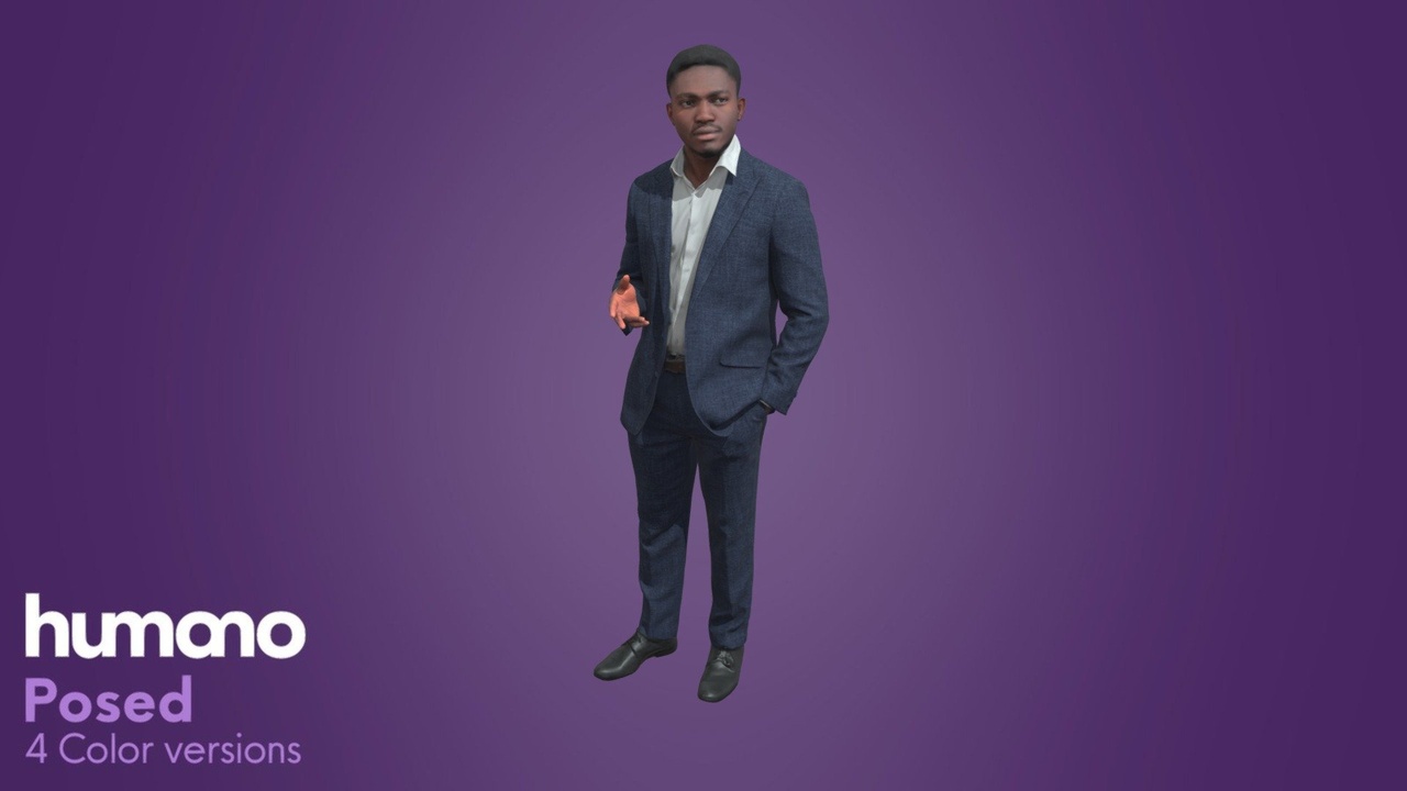 Media 1 for listing Posed Black Man Business Standing Talking - 064-4966
