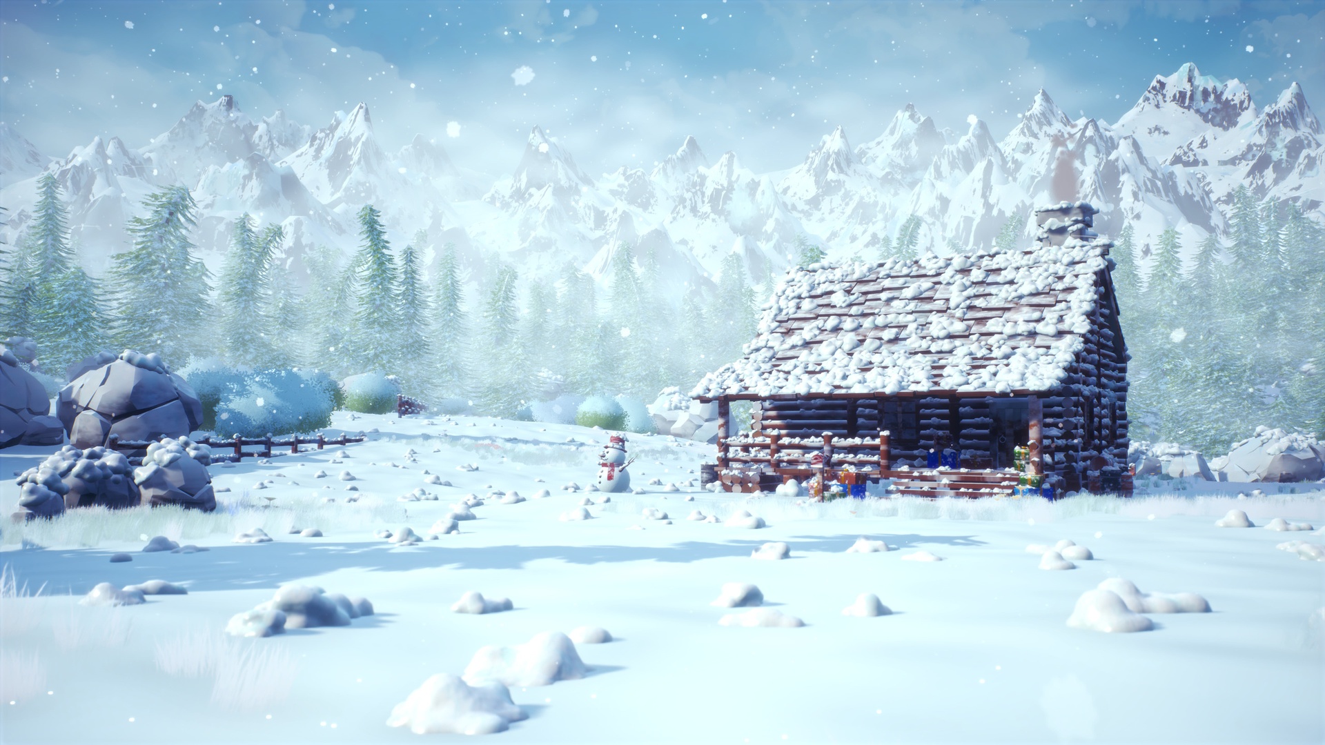 Media 1 for listing Winter Log Cabin - Low Poly Environment