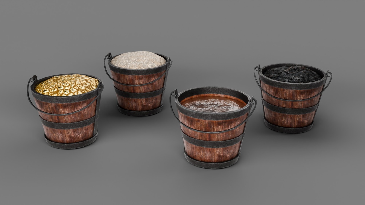 Media 1 for listing Stylized Wooden Bucket with Resources