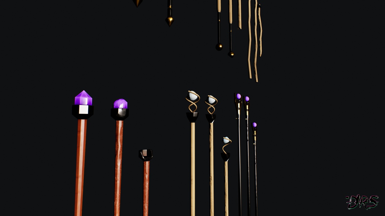 Media 1 for listing Stylized Fantasy Mage Staffs