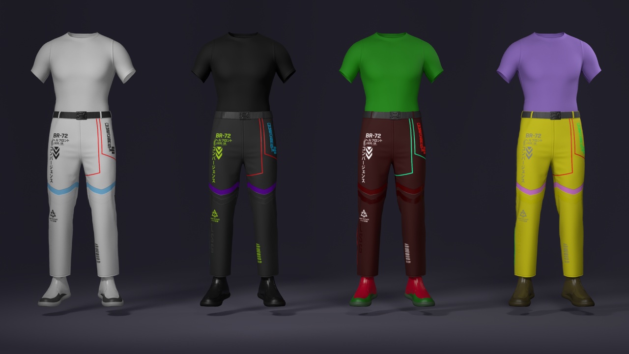 Media 1 for listing MetaOutfits – Sci-Fi Wear – Cyberpunk Thug Male Outfit