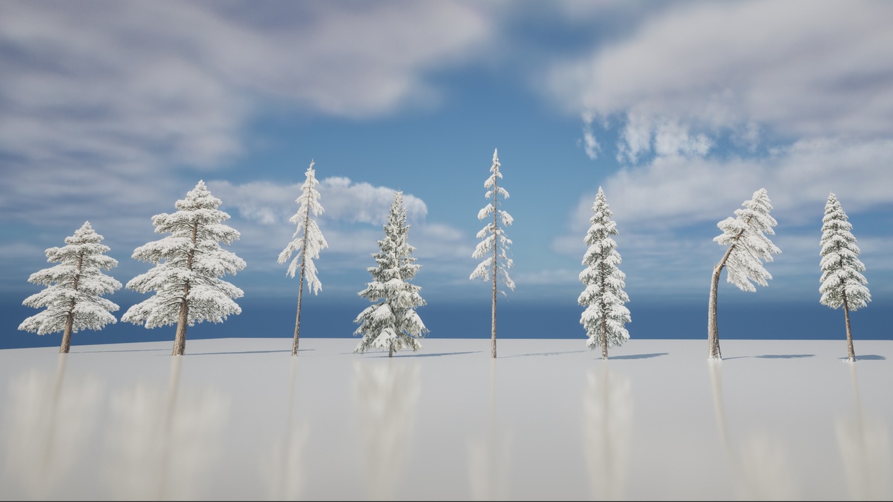 Media 1 for listing Billboard Trees – Winter Forest Pack