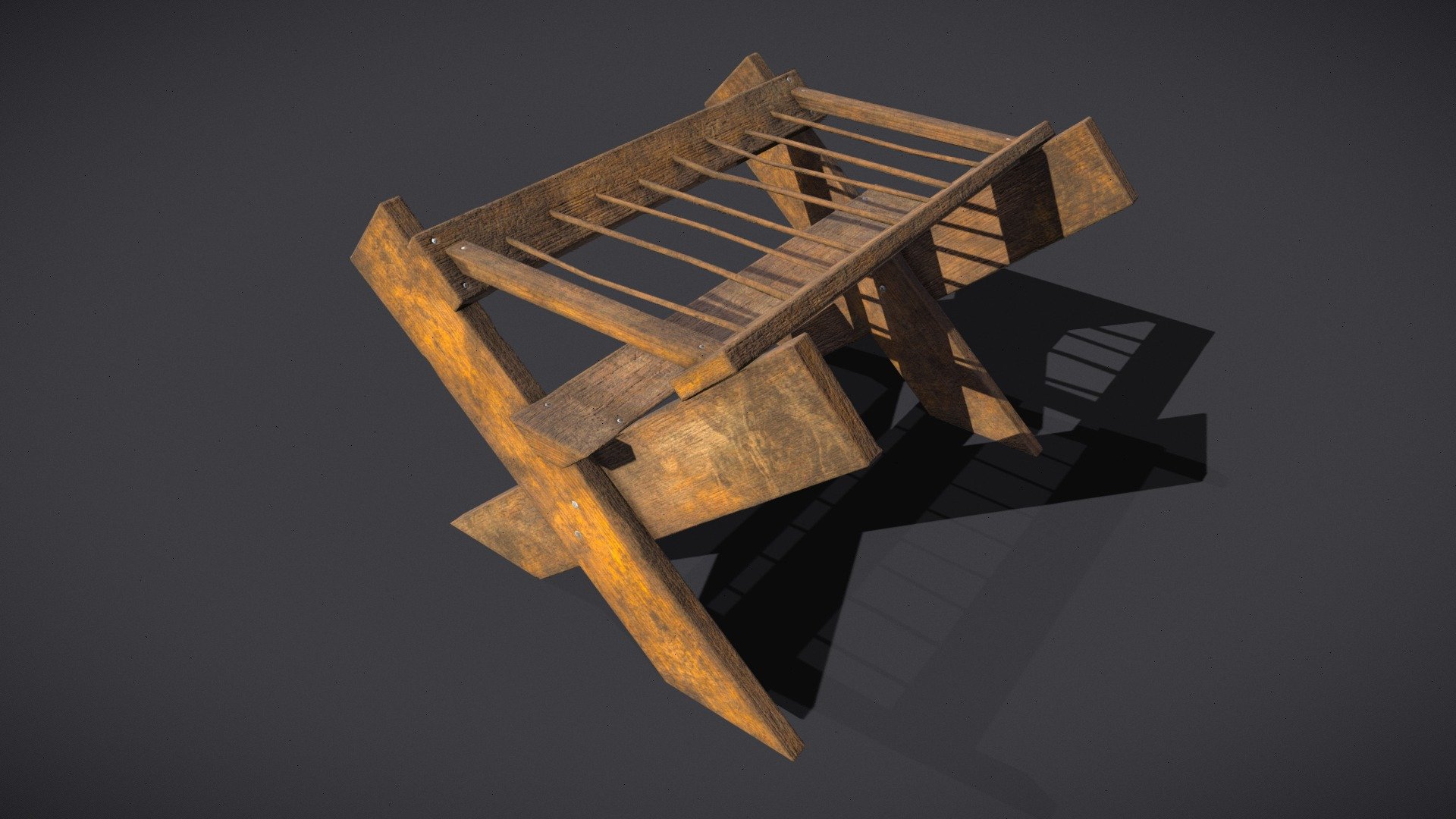 Rustic Wooden Medieval Dishes Rack | Fab