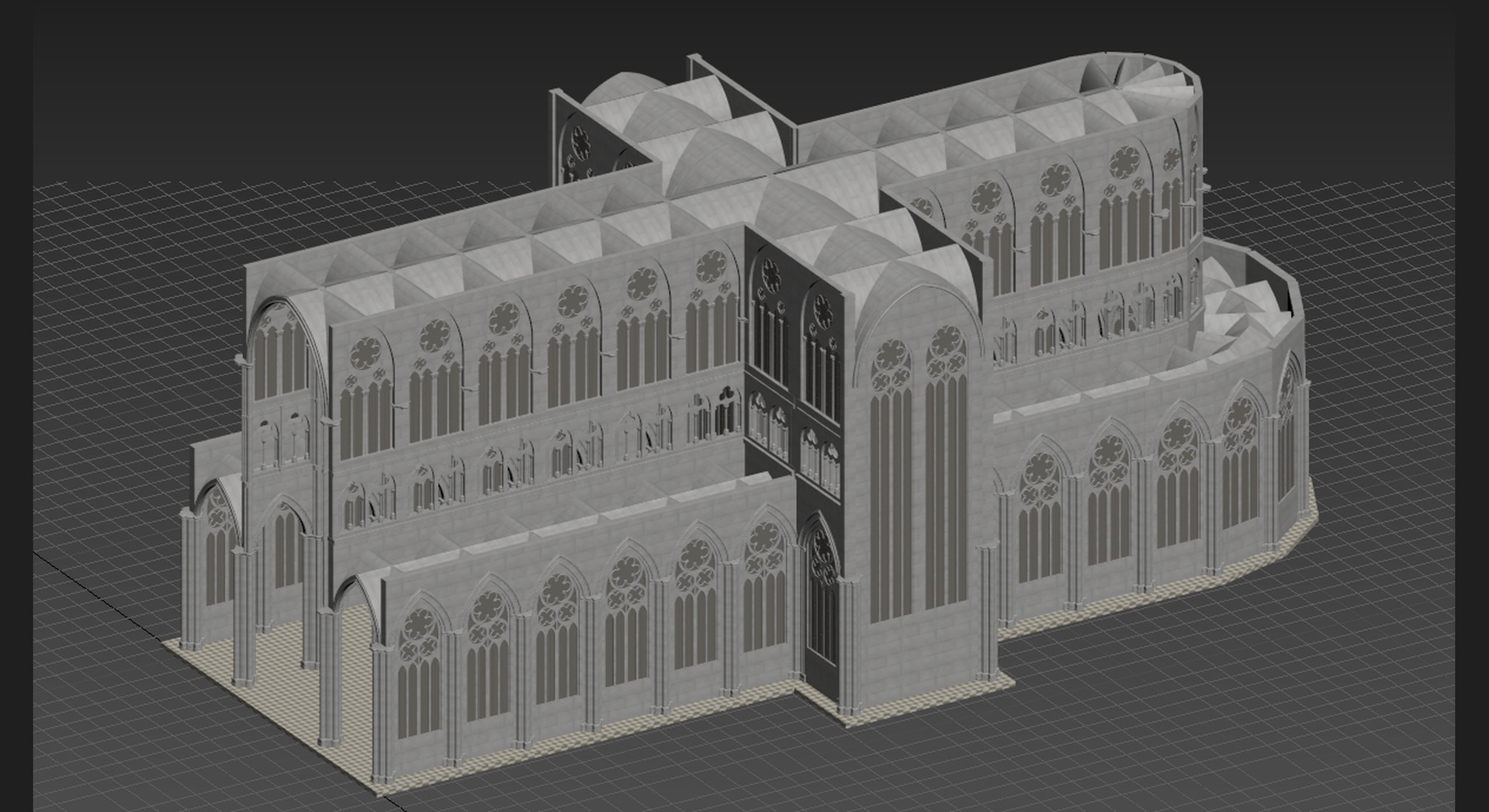 Media 1 for listing Modular Gothic Cathedral 3D Model – Detailed Medieval Church Design - Game Ready