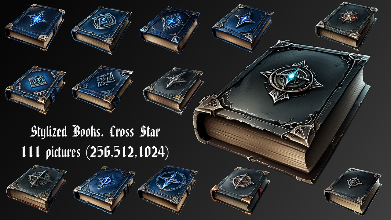 Media 1 for listing Stylized Books - Cross Star