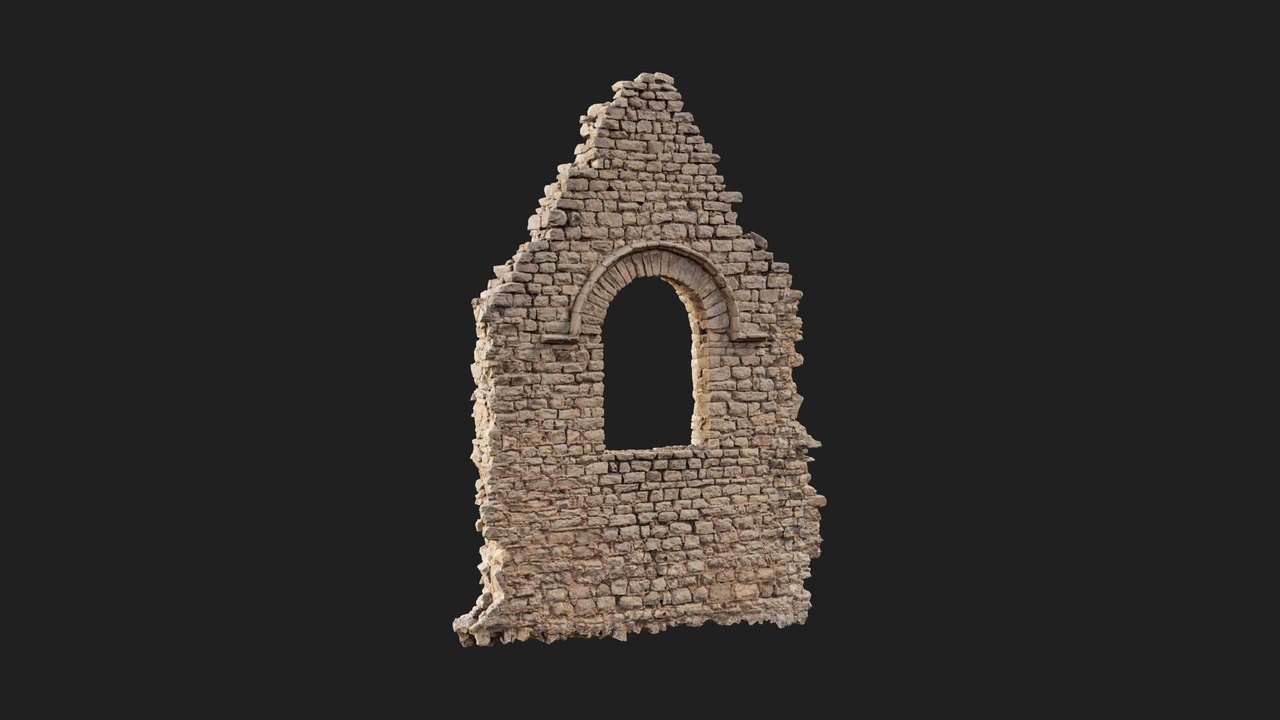 Media 1 for listing Industrial Brick Ruin Window Arch Brick Straight 01