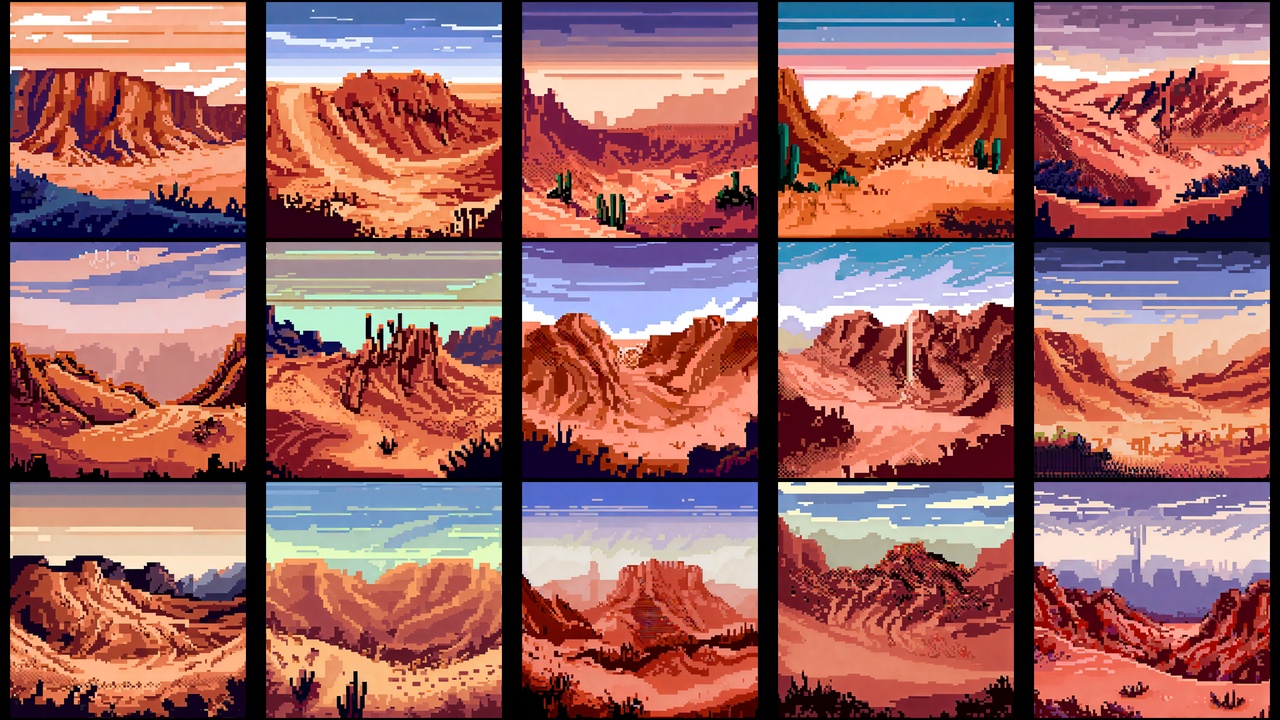 Media 1 for listing Pixel Art Backgrounds: Desert 1