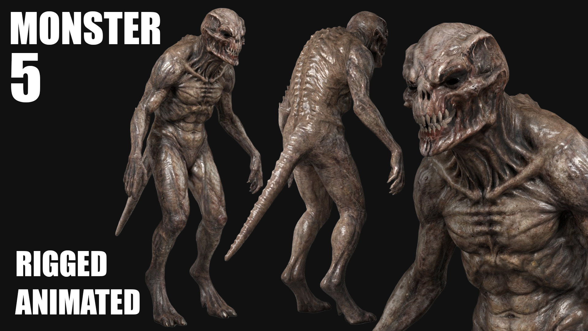 Horror Monster 3D Model 5 - Rigged - Animated - Epic Skeleton | Fab