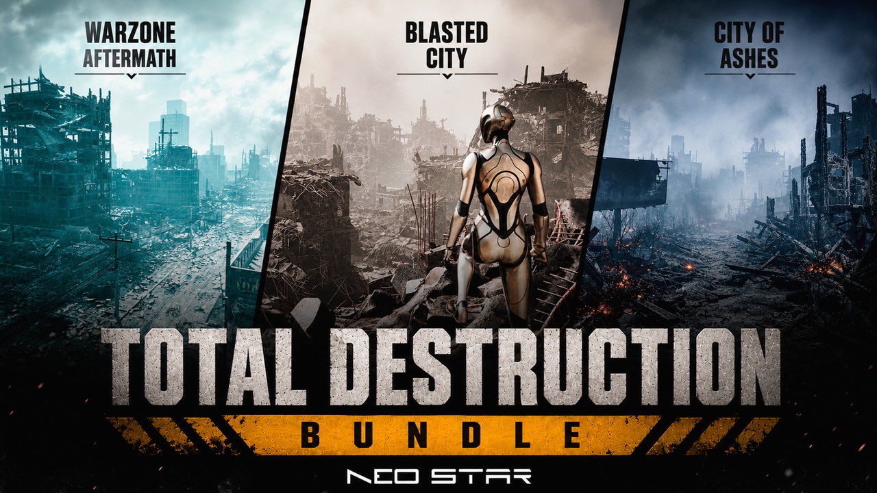 Media 1 for listing Total Destruction Bundle (Post Apocalyptic, Destroyed Buildings Pack)