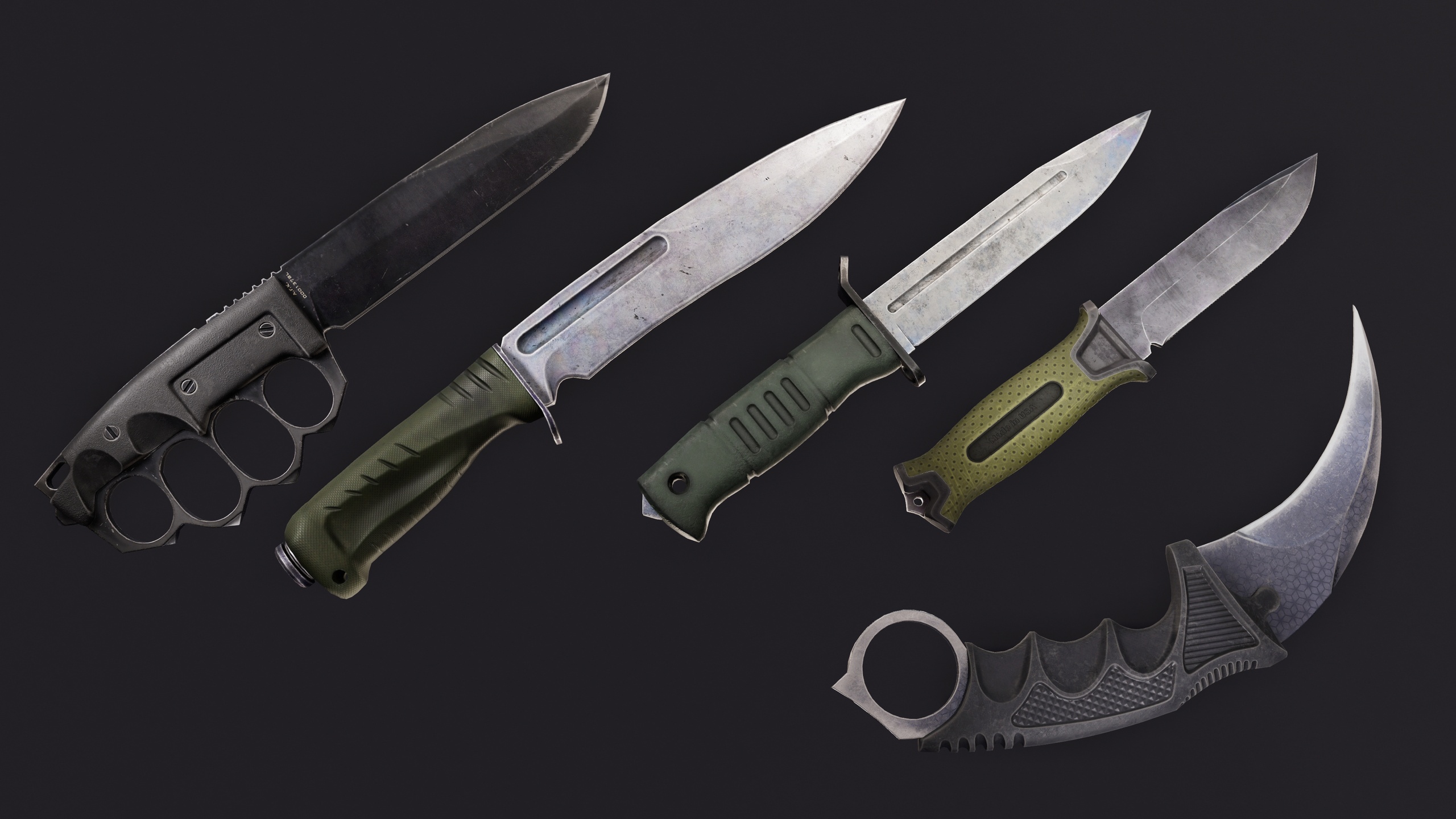 Media 1 for listing Modern Tactical Knives Pack — 5 Realistic Game-Ready Blades