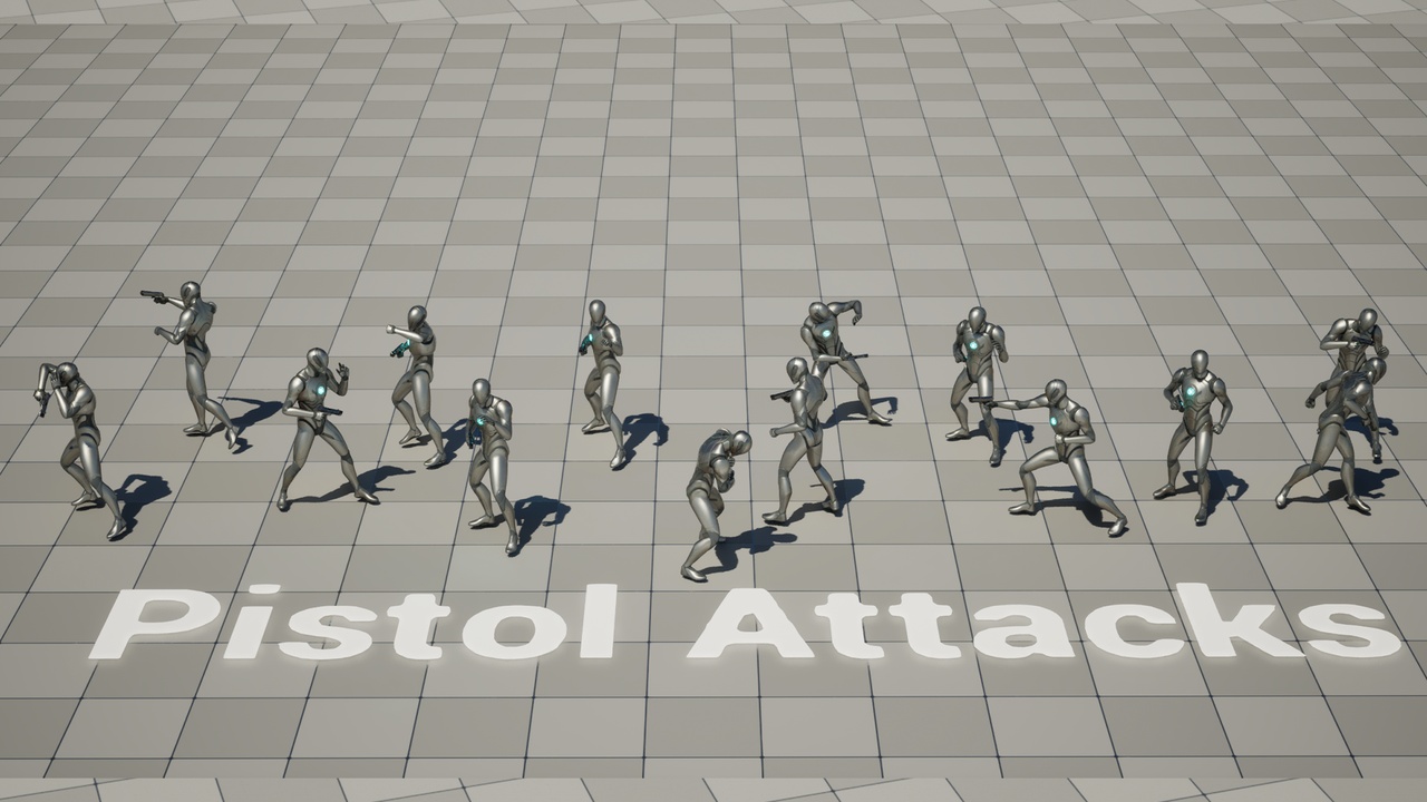 Media 1 for listing Dynamic Combat Animation Pack: Sword, Gun, and Hit Reactions