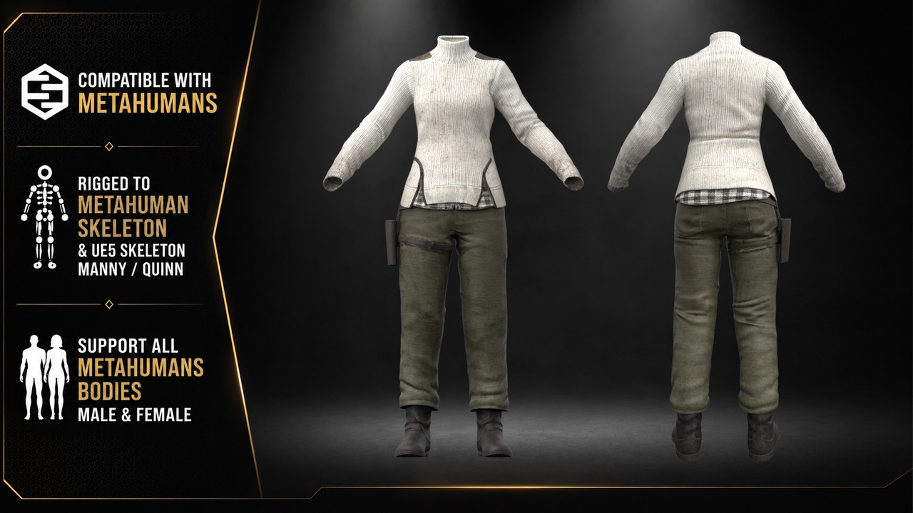 Media 1 for listing MetaHuman Casual Survival Outfit - MHPKG