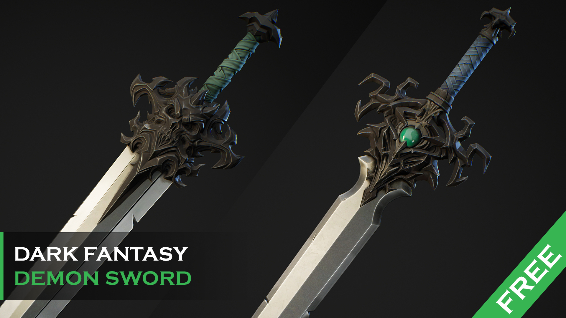 Free - Stylized Dark Sword | Fab