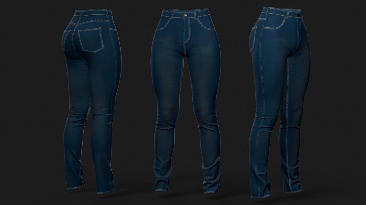 Media 1 for listing Skinny Jeans for MetaHuman – Parametric Wardrobe (MHPKG)
