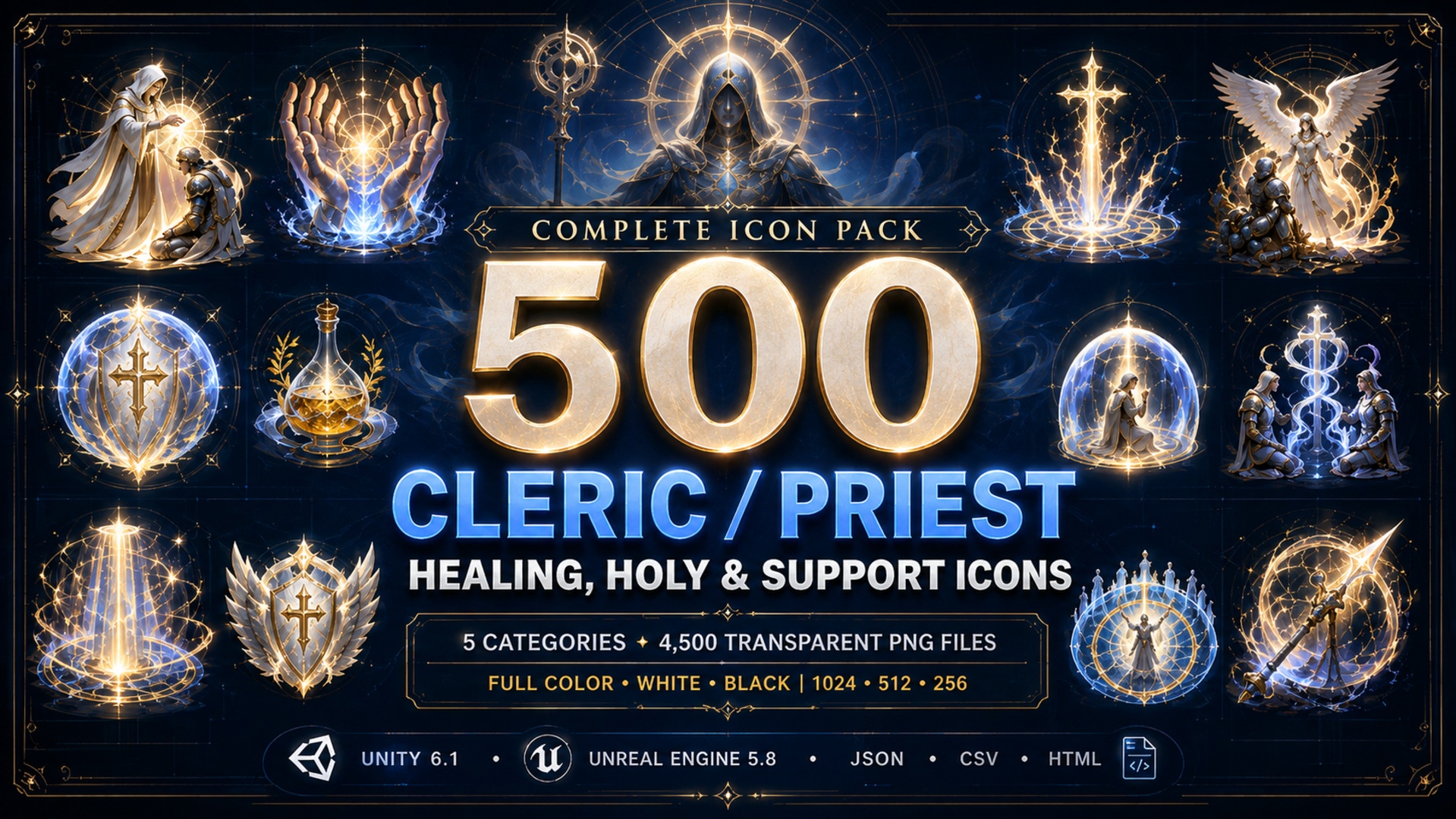 Media 1 for listing 500 Cleric & Priest Healing, Holy & Support Icons