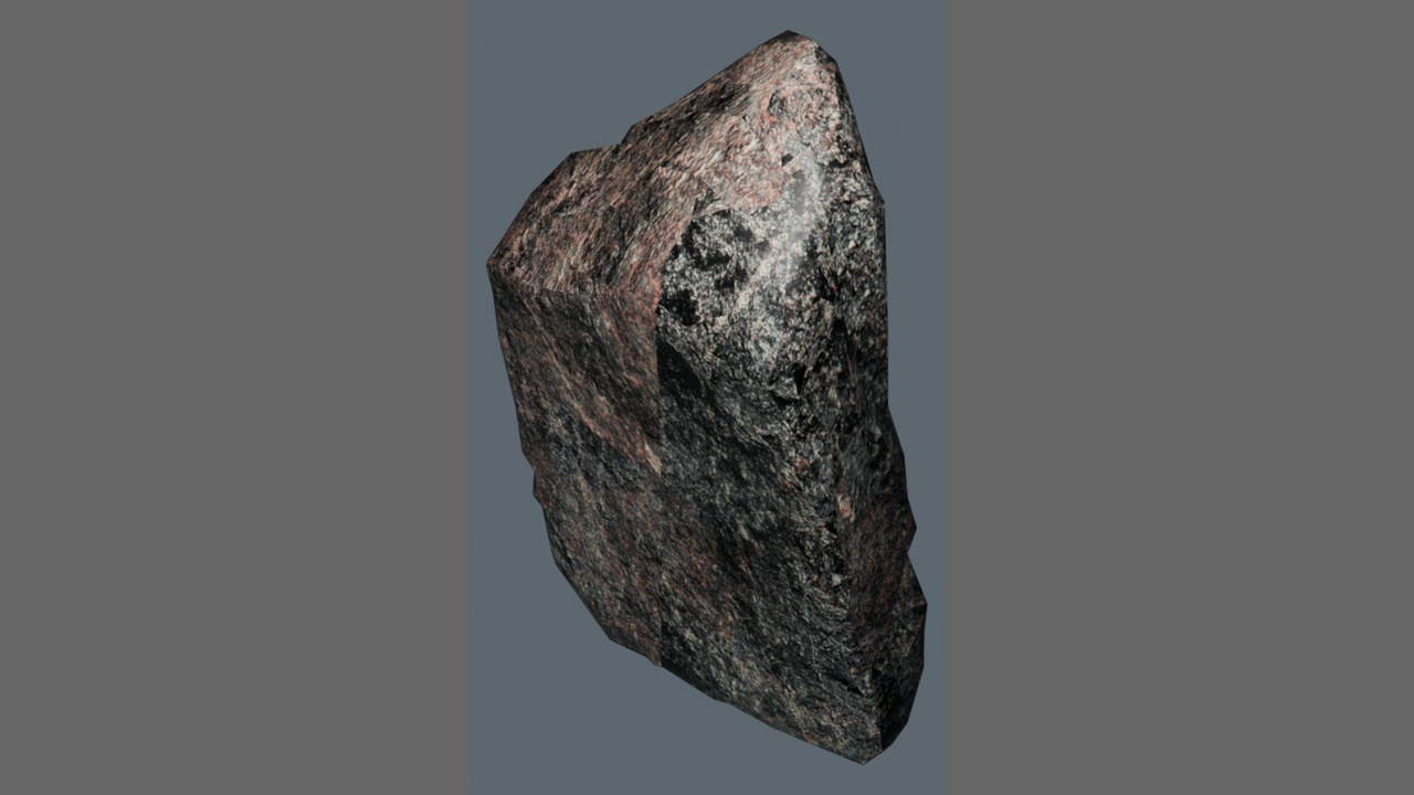 Media 1 for listing Dark Speckled Granite Standing Stone Rock for Garden Landscapes 3D Model