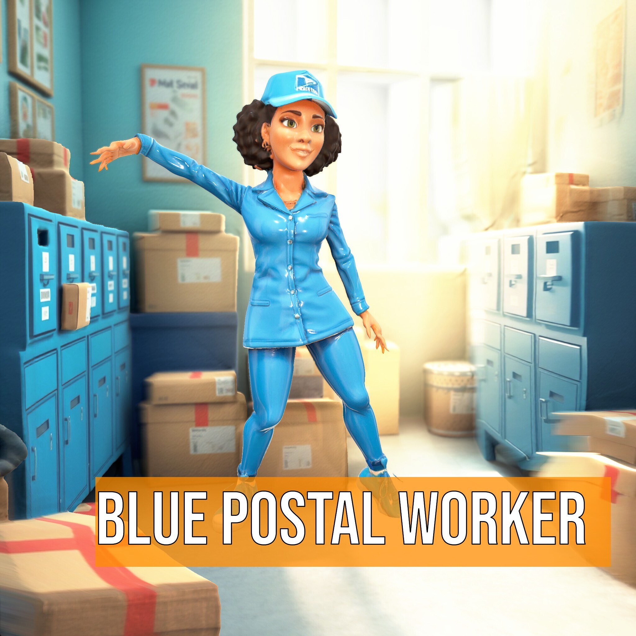Blue Postal Worker model pack | Fab